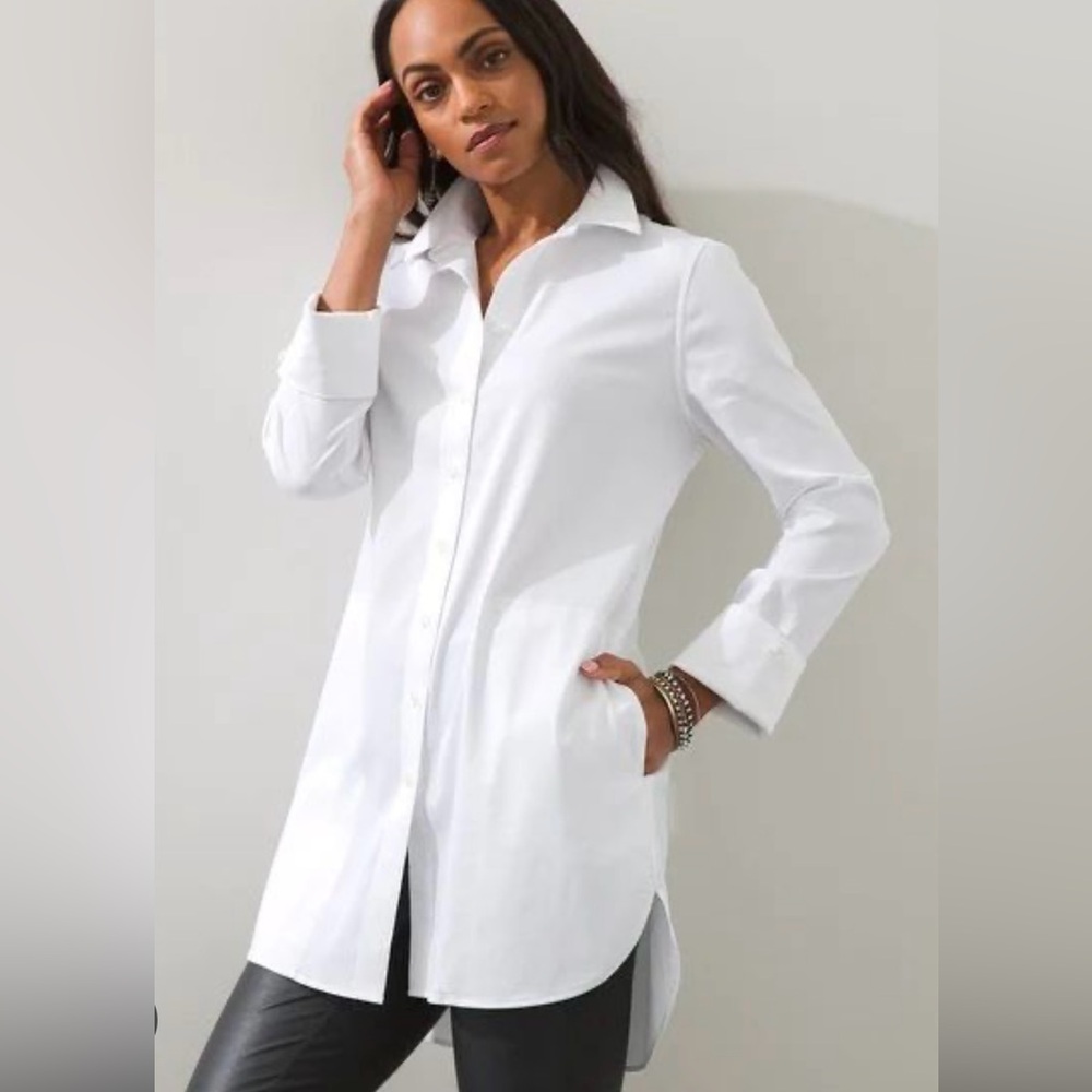 Madewell size XS  woman White 3/4 Sleeve Button Down Shirt